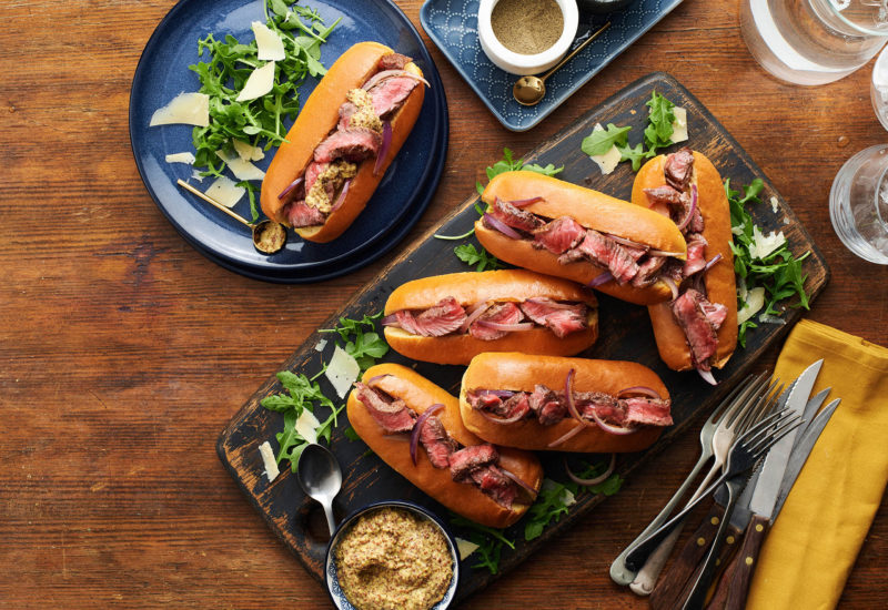 Posh Steak Hot Dog Sandwich