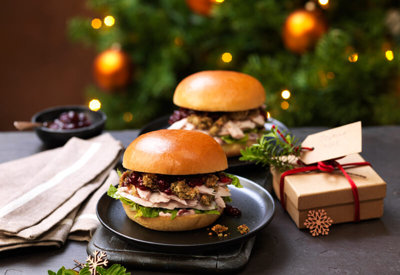 Leftover Turkey & Stuffing Brioche Burgers
