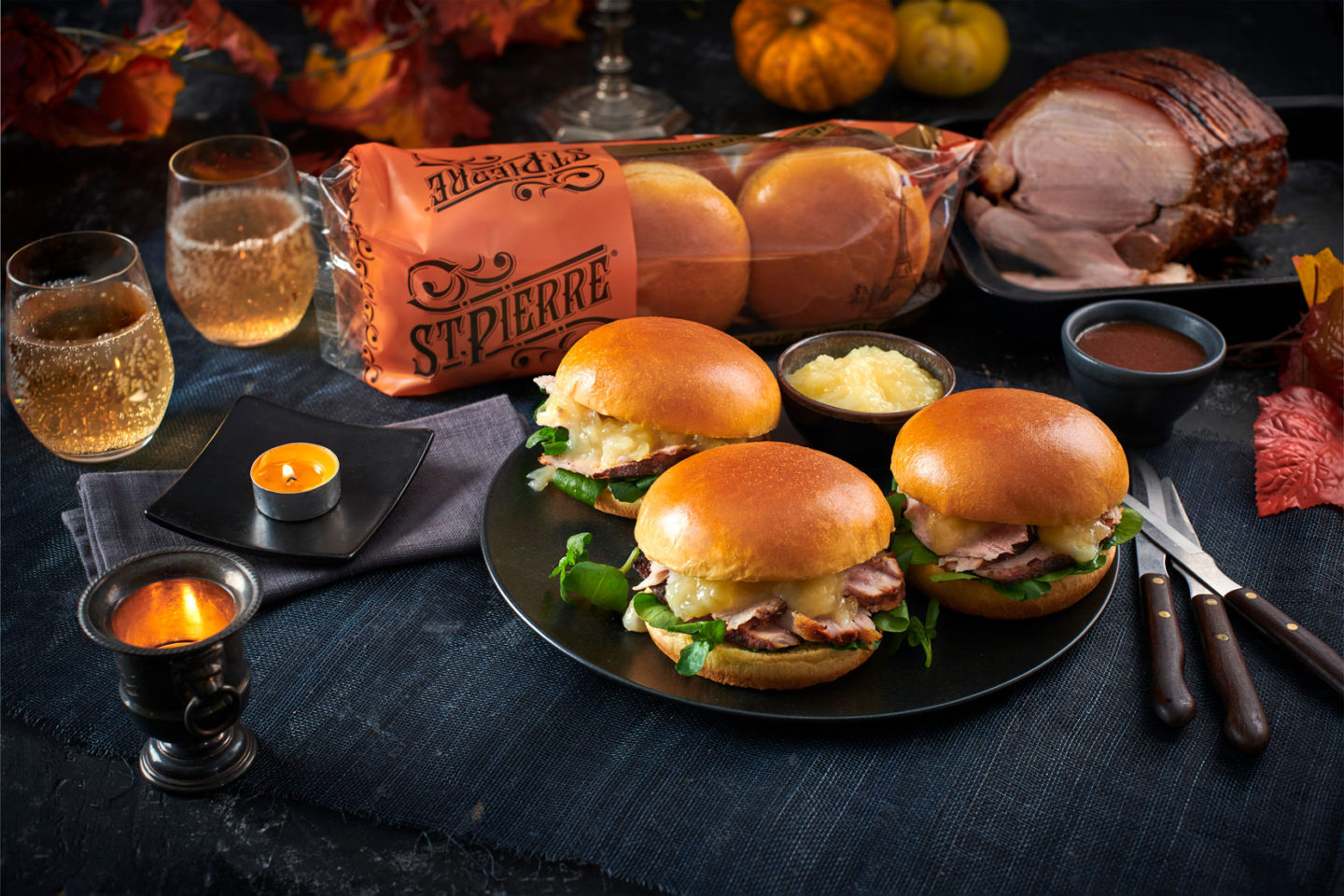 Slow Roast Pork And Apple Sauce Baps